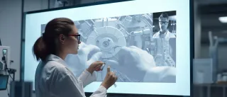 Humandriven industrial metaverse solutions, AI generated picture